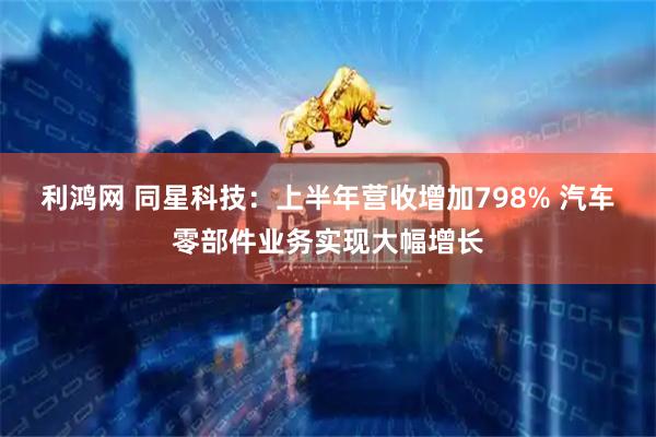 利鸿网 同星科技：上半年营收增加798% 汽车零部件业务实现大幅增长