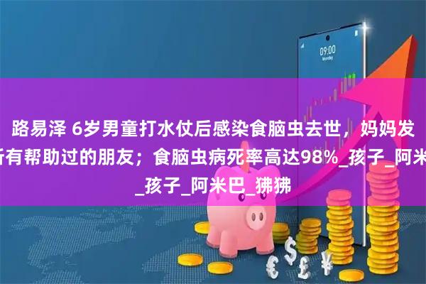 路易泽 6岁男童打水仗后感染食脑虫去世，妈妈发文感谢所有帮助过的朋友；食脑虫病死率高达98%_孩子_阿米巴_狒狒