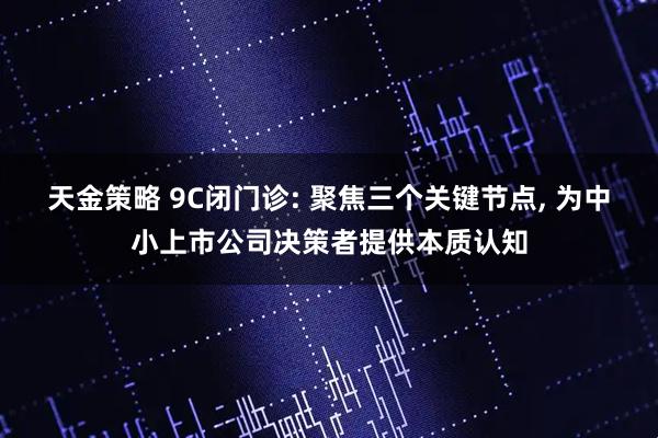 天金策略 9C闭门诊: 聚焦三个关键节点, 为中小上市公司决策者提供本质认知